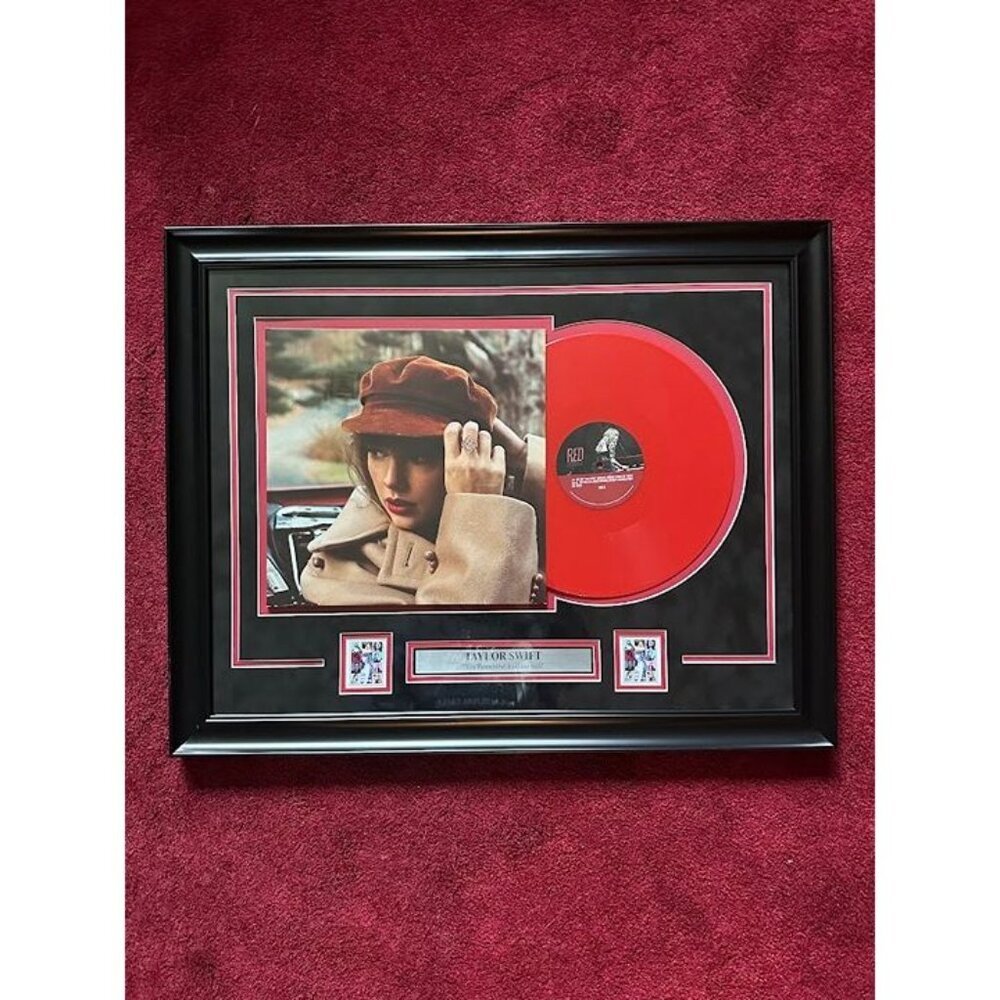 Taylor Swift Framed Red Album Vinyl Display 18x36'